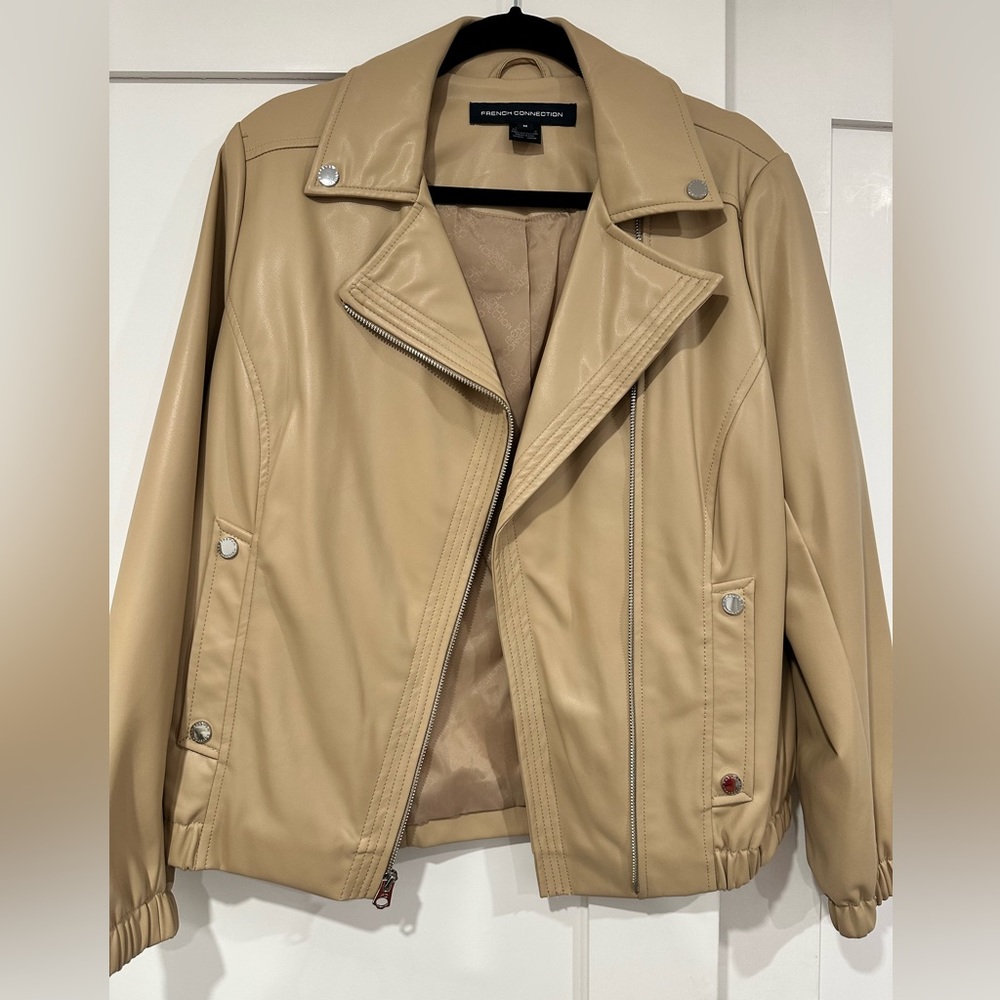 French Connection Beige Leather Jacket - image 1